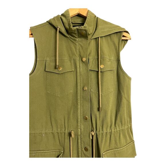 green cargo vest Utility Small Grunge Casual Gorpcore Canvas Casual - Picture 5 of 7